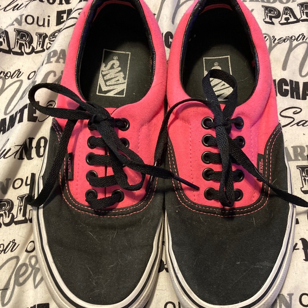 Pink and black vans
